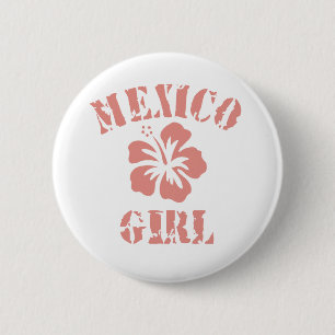 Mexiko Rosa Mädchen Button