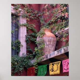 Mexiko, San Miguel de Allende, Efeu, Tongefäß, Poster