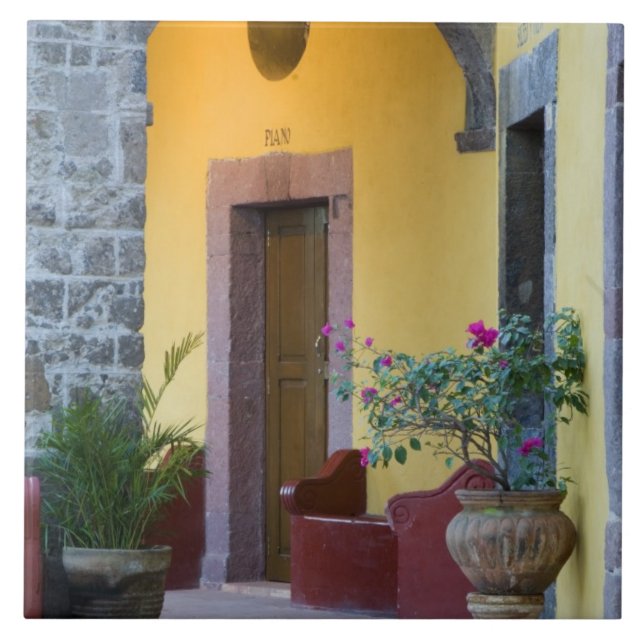 Mexiko, San Miguel de Allende, Eingang zum Archway Fliese (Vorderseite)