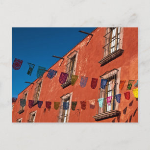 Mexiko, San Miguel de Allende. Farbige Banner Postkarte