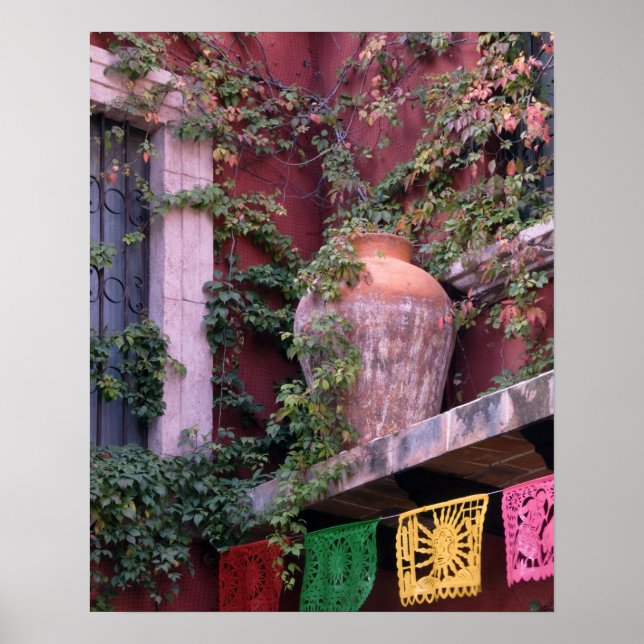 Mexiko, San Miguel de Allende, Ivy, Tontopf, Poster (Vorne)