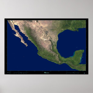 Mexiko Satellitenposter Fotodruck Poster