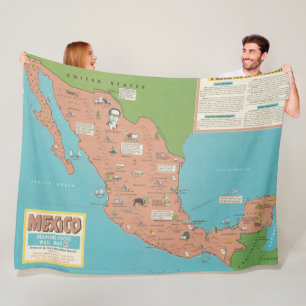 Mexiko - Schlagzeile-Fokus Wandkarte Fleecedecke