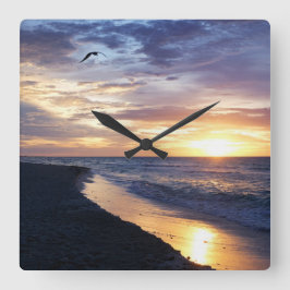 Mexiko Sonnenaufgang am Strand Quadratische Wanduhr