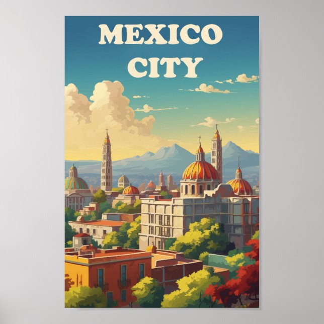 Mexiko Stadt Berühmter Reiseort Poster (Vorne)