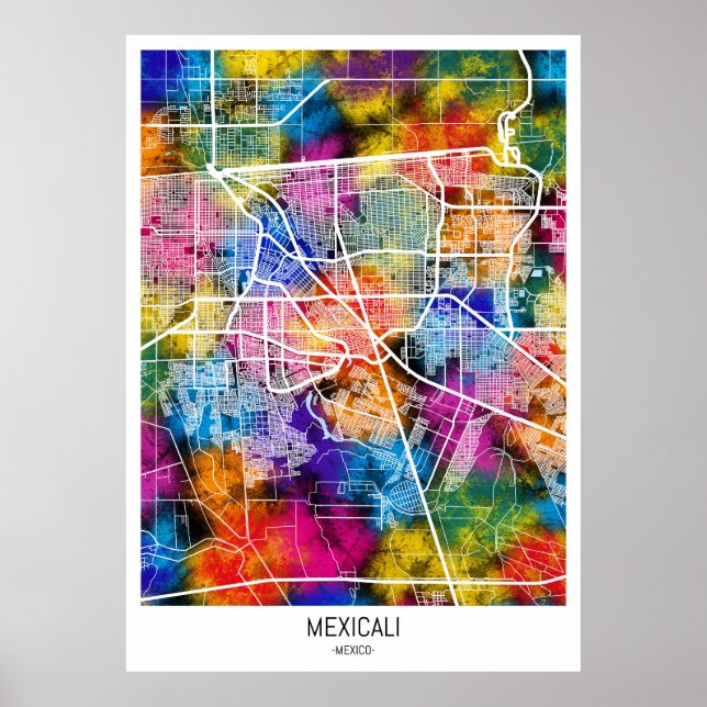 Mexiko Stadt Karte Poster (Vorne)