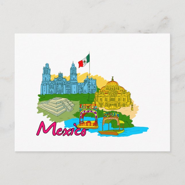 Mexiko-Stadt - Mexiko.png Postkarte (Vorderseite)