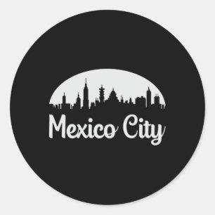 Mexiko Stadt Mexiko Stadt Skyline Funny Geschenk Runder Aufkleber