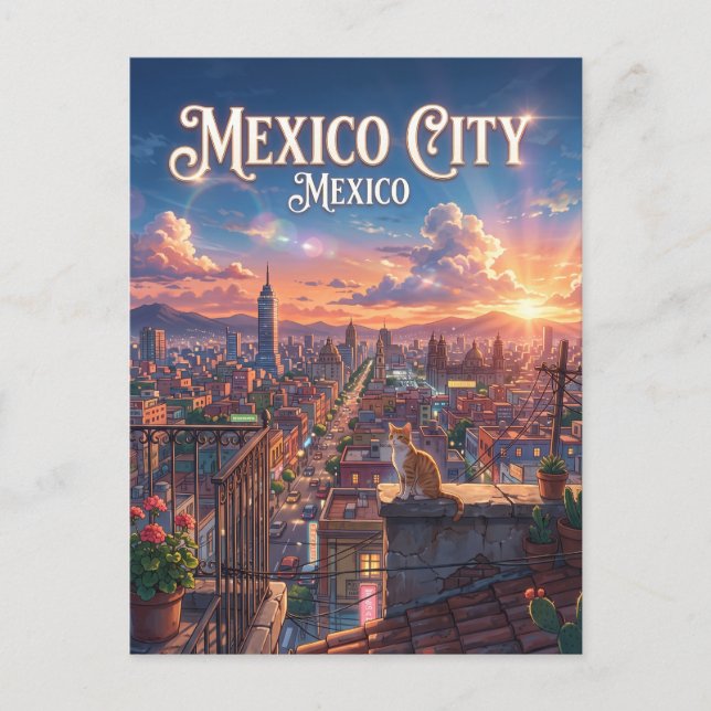 Mexiko-Stadt Postkarte (Vorderseite)