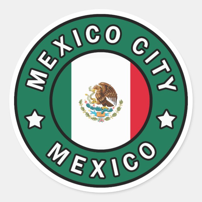 Mexiko-Stadt Runder Aufkleber (Vorderseite)
