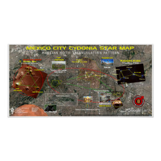 Mexiko-Stadt - Star-Karte Poster