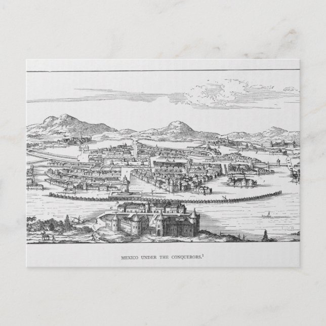 Mexiko-Stadt unter dem Eroberer Postkarte (Vorderseite)