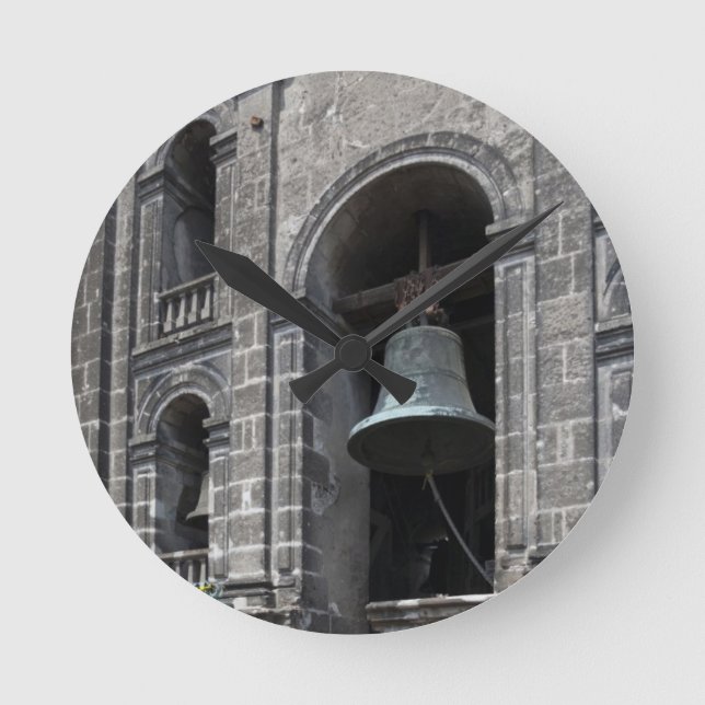 Mexiko-Stadt, Zocalo. Die Glockentürme Runde Wanduhr (Vorderseite)