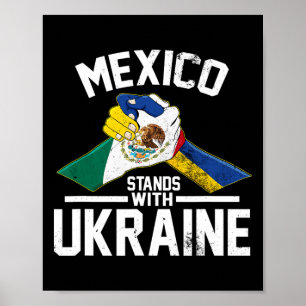 Mexiko steht mit der Ukraine Ukrainische Flagge Poster