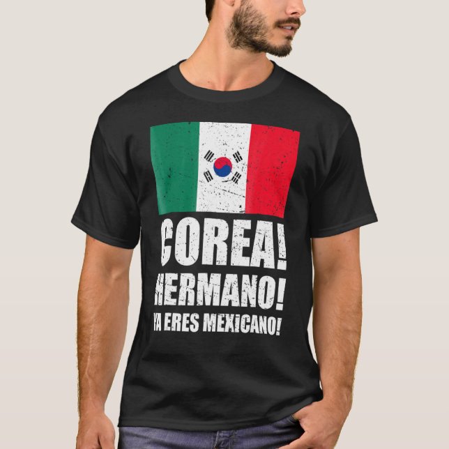 Mexiko Südkorea - Die Flagge Koreanischer Bruder T-Shirt (Vorderseite)