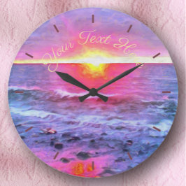 Mexiko Sunset 0909 Große Wanduhr