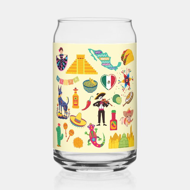 Mexiko-Symbole Dosenglas (Vorderseite)