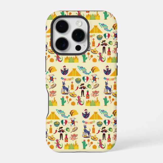 Mexiko-Symbole iPhone Hülle (Rückseite)
