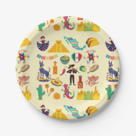 Mexiko-Symbole Pappteller