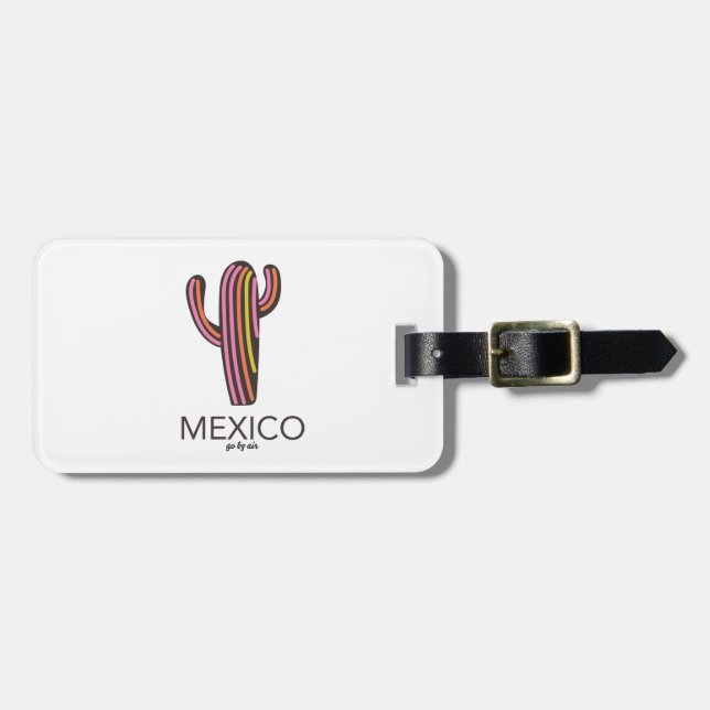 Mexiko - Tasse "Go by Air" Gepäckanhänger (Vorderseite horizontal)