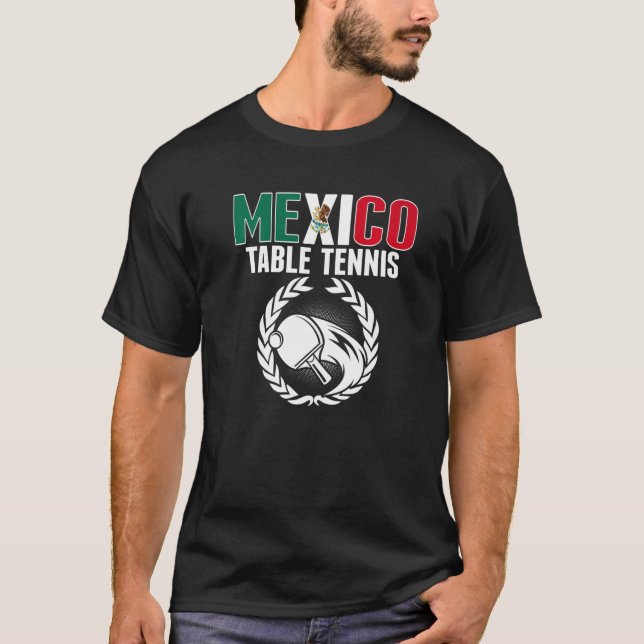 Mexiko Tischtennis Mexikanisches Pingpong Team Unt T-Shirt (Vorderseite)