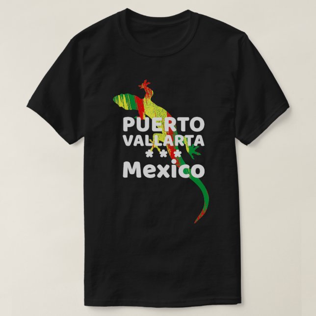 Mexiko Traditionsechse Iguana Puerto Vallarta T-Shirt (Design vorne)