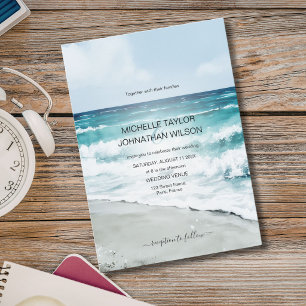 Mexiko Tropische Strand Zielhochzeit Einladung