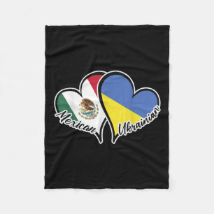 Mexiko Ukraine Flaggenherz Halb Mexikaner Hälfte Fleecedecke