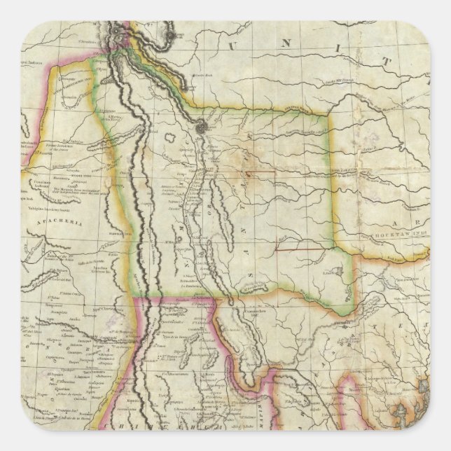 Mexiko und die Vereinigten Staaten 2 Quadratischer Aufkleber (Vorderseite)