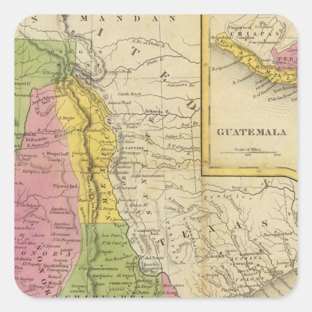Mexiko und Guatemala 2 Quadratischer Aufkleber (Vorderseite)