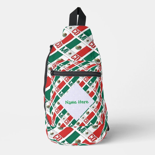 Mexiko und Mexiko: grüne Fahne Crossbody Bag (Vorderseite)