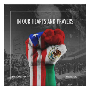 Mexiko und Puerto Rico vereinigt und stolz Poster