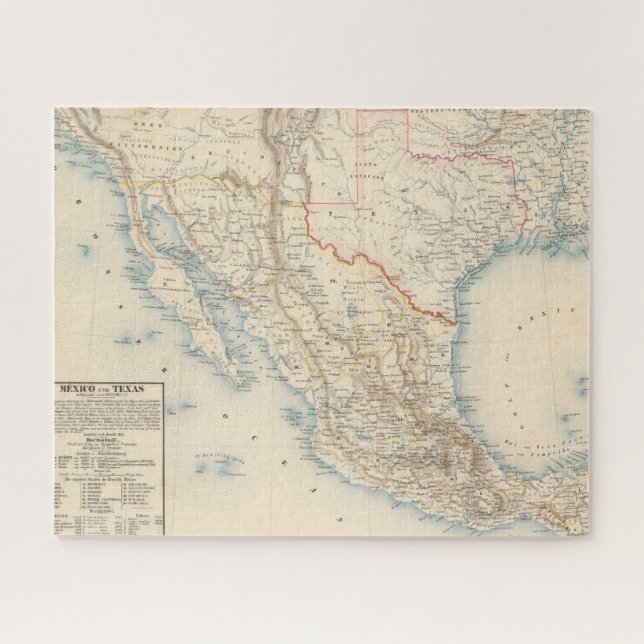Mexiko- und Texas-Karte Puzzle (Horizontal)