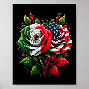Mexiko USA-Flagge Mexikanische Flagge Amerikanisch Poster
