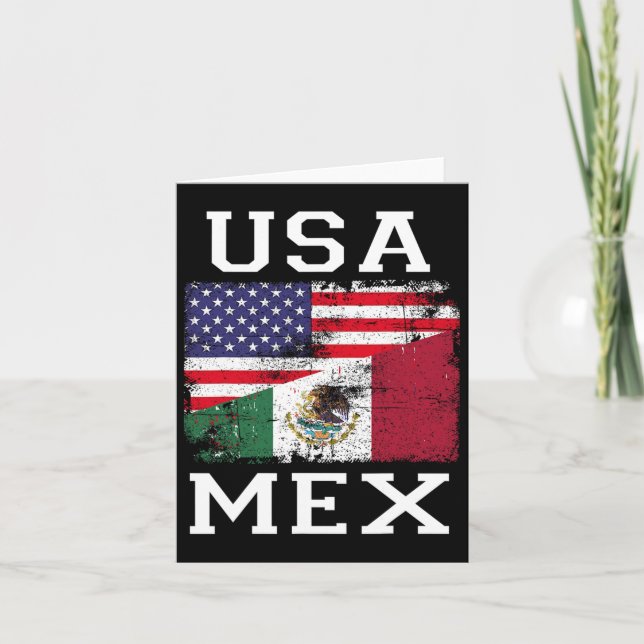 Mexiko USA Flaggenpatriot mexikanische Flagge Amer Karte (Vorderseite)