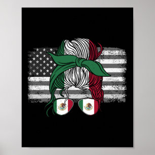 Mexiko USA Flaggenpatriot mexikanische Flagge Amer Poster
