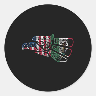 Mexiko USA Flaggenpatriot mexikanische Flagge Amer Runder Aufkleber