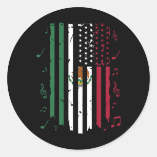 Mexiko USA Flaggenpatriot mexikanische Flagge Amer Runder Aufkleber
