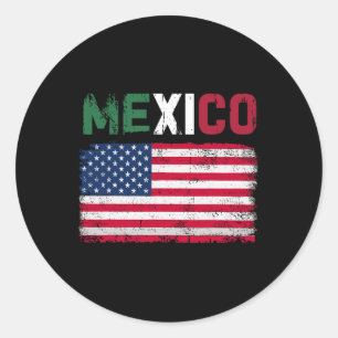 Mexiko USA Flaggenpatriot mexikanische Flagge Amer Runder Aufkleber
