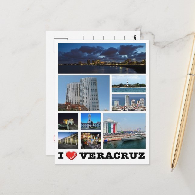 Mexiko - Veracruz - I Liebe - Postkarte (Vorderseite/Rückseite Beispiel)
