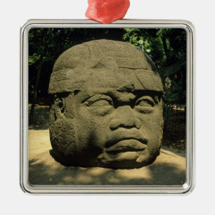 Mexiko, Villahermosa, riesiger Olmec-Kopf, La Vent Silbernes Ornament