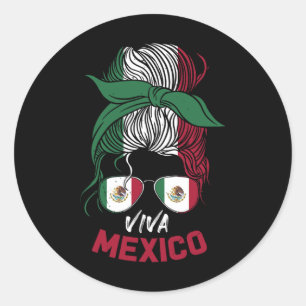 Mexiko Vintag mexikanischer Flaggenpreis - Jersey Runder Aufkleber