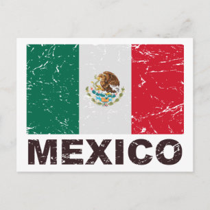 Mexiko Vintage Flagge Postkarte