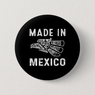 Mexiko Vintage Mexikanische Flagge Stolz Hecho En Button