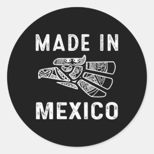 Mexiko Vintage Mexikanische Flagge Stolz Hecho En Runder Aufkleber