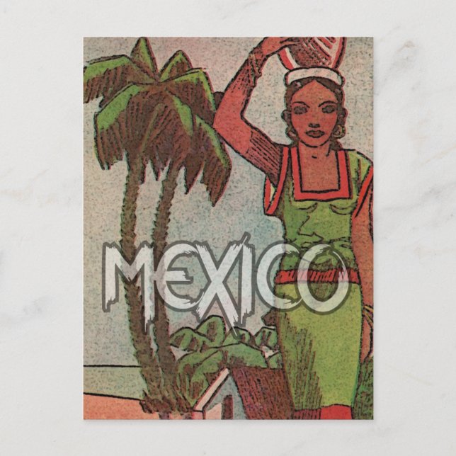 Mexiko Vintage Reise Postkarte (Vorderseite)