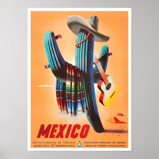 Mexiko Vintage Reiseplakat Poster (Vorne)