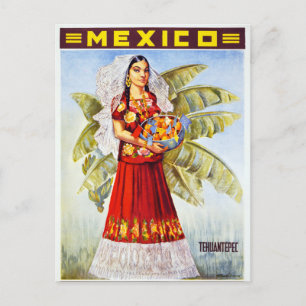 Mexiko Vintage Reiseposter Restauriert Postkarte
