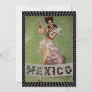 Mexiko Vintage-Reisepostkarte Einladung