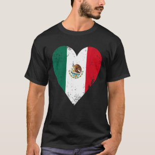 Mexiko Vintage Retro-Fahne mit mexikanischer Herzf T-Shirt
